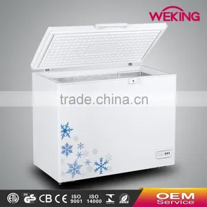 Chinese OEM Wholesale Color Painted Handle Lock Sliding Glass Door Chest Freezer CF-218(204L) With CE CB Certificate thumbnail-2