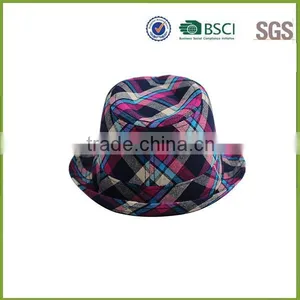 Colorful Latticed Snapback Men's Fedora Hats Price thumbnail-4