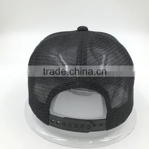 Custom Embroidery Black Mesh Snapback Hats Wholesale thumbnail-4