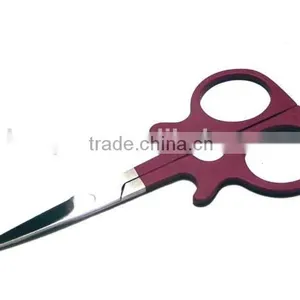 Wine Red Rubber Blasting Pattern Cosmetic Scissor thumbnail-1