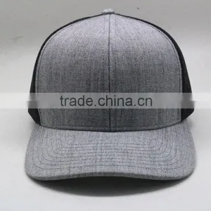 DIY Little Curve Brim Heather Grey Trucker Cap Hats And Caps thumbnail-2