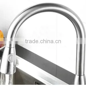 Single Handle Pull Out Spray Stainless Steel Kitchen Faucet, Flexible Hose for Stainless Steel Kitchen Faucet thumbnail-3