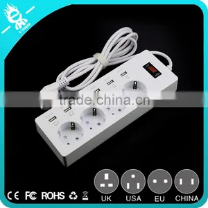 2016 New Electric Socket Surge Protector Retractable Smart 6 Usb Power Strip thumbnail-5