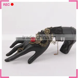 Finger Chain Ring Bracelet for Party, Vintage Style Bracelet Attached Ring thumbnail-5
