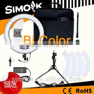 Bi- Color Micro 55 Watt Photography Ring Light RL-18 LED Making up Video Light for DSLR Camera on Portrait thumbnail-1