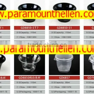 Pudding Paper Plastic Cup With Lid thumbnail-3