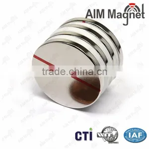 Strong N52 D25x2mm Neodymium Disc Magnets Red Dot thumbnail-1