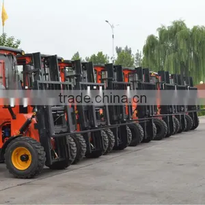 4X4WD CPCY28 Rough Terrain Forklifts(with CE,Air-conditioning, Triple Valve Pilot Control,EuroIII Emissions Engine,side Shifter) thumbnail-2