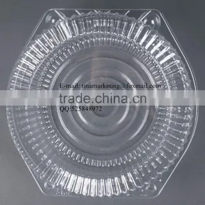 10" Hinged OPS Plastic Deep Pie Container, Plastic Clamshell Round Hinged Cake Container thumbnail-6