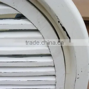 French Shabby Chic Antique Vintage Style White Wall Mirror With Shutters thumbnail-5