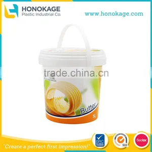1L/35oz Thin Wall IML Plastic Injection Ice Cream Drum With Tamper Evident and Handle,Dairy Product Packaging Container thumbnail-1