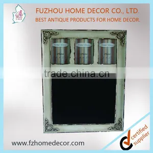 Antique Wooden Wall Chalkboard With Photo Frame & Resin Decor thumbnail-1
