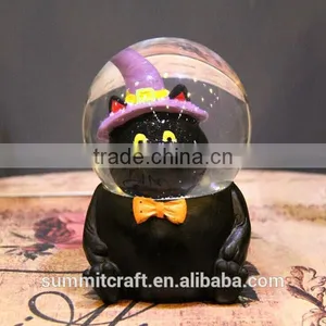 Resin Funny Black Cat Kids Snow Globes Halloween Water Globes thumbnail-1