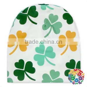 St Patrick Day Shamrock Print 100% Polyester Adjustable Newborn Baby Hat thumbnail-1