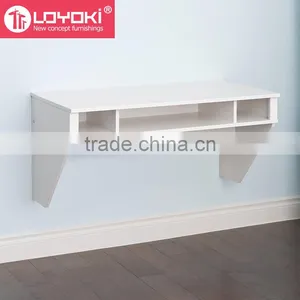 Floating Desk Storage Modern Wall Computer Desk Floating Hanging Shelving Space Saver Wall Mounted Desk thumbnail-2