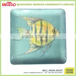 6" Promotion Coconut Tree Printing Square Melamine Dishes thumbnail-3
