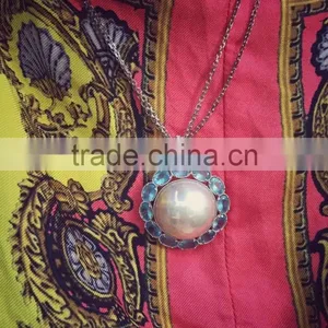 20-21mm Seawater Mabe Pearl Earring thumbnail-4