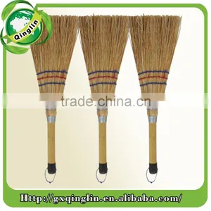 New Product Home Usage Straw Sorghum Broom With Wooden Handle thumbnail-1