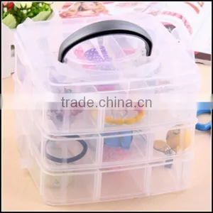 3 Layer 18 Apartment Cheap Plastic Makeup Palstic Storage Box With Lids and Handle/custom Plastic Storage Box/plastic Box thumbnail-1