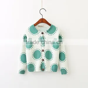 Top Quality Cotton Material Knit Kids Long Sleeve Sweater With Big Polka Dot thumbnail-1