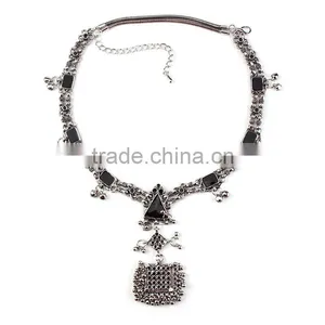 Vintage Ethnic Long Chain Silver Sweater Necklace Jewelry ,big Brand Jewelry thumbnail-5