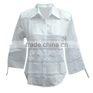 Women Shirt Blouse Formal Ladies Blouse With Long Sleeves thumbnail-1