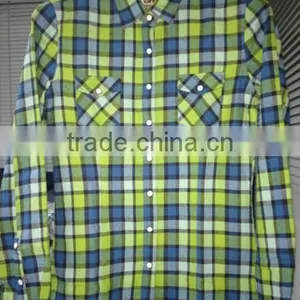 Ladies Check 100% Cotton Flannel Long Sleeve Shirt With Two Chest Pockets and Button up thumbnail-1