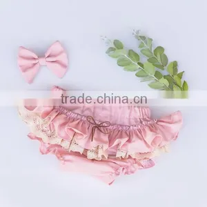 Baby Girl Bloomers Pink Ruffled Diaper Cover Wholesale Baby Clothes thumbnail-2
