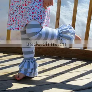 Ruffle Baby Girls Cotton Stripe Pants Kids Leggings Plain Ruffle Pants thumbnail-6
