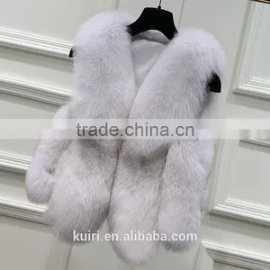 Classical Pattern Bread Clothes Real Fox Fur Gilet Lady Fur Waistcoat thumbnail-2