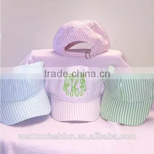 Hot Sale Personalised Fashionable Seersucker Baseball Cap thumbnail-1