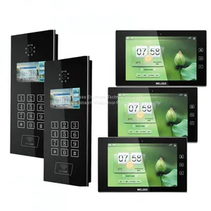 MS302C+MS100C 10 Inch IP Based Video Doorphone System Apartment Building Intercom System thumbnail-1