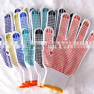 One Side Dotted Cotton Working Gloves Knitted Pvc One Side Dot Work Cotton Gloves Knitted Pvc Cotton Dotted Glove thumbnail-1