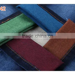Indigo Cotton Spandex French Terry Knitted Denim Fabric for Jeans thumbnail-3