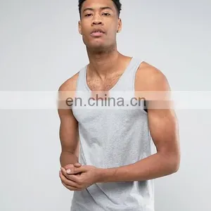 Gym Trainning Custom 95% Cotton 5% Spandex White Formal Mens Stringer Tank Top Men thumbnail-1