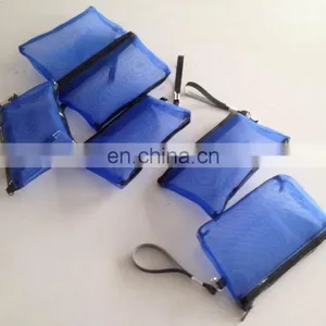 6 Pieces Multi Color Mesh Design Zipper Make Up Bag for Ladies thumbnail-3