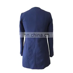 New Style Fashionable Elegant Warm Coat Women Blue thumbnail-2