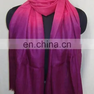 Ombre Pashmina Wool Shawl in Two Tone Colour thumbnail-3