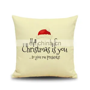 Wholesale Cotton Linen Throw Pillow Cover Christmas Home Decoration Pillowcase Soft 45x45 Square Cushion Covers thumbnail-1