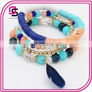 2017new Fashion Jewelry Bohemian Bracelet Beads Bracelet With Small Feathers thumbnail-1