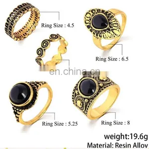 2016 Fashion Ring Set, 5 Set Rings, Metal Alloy Rings thumbnail-1