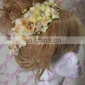 Aidocrystal Yellow Plastic Crown Flower,artificial Flowers Hair Accessories for Wedding thumbnail-5