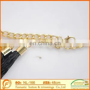 Metal Gold Chain Necklace With Fringe for Women Decoration thumbnail-2
