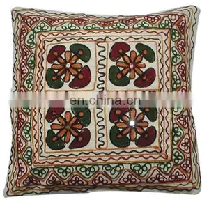 Wholesale Cotton Beads and Embroidered Work Cushion Cover 40 x 40 thumbnail-5