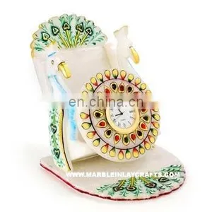 Marble Decorative Mobile Stand With Clock Watch thumbnail-1
