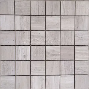White Wooden Marble Bathroom Wall Mosaic thumbnail-2