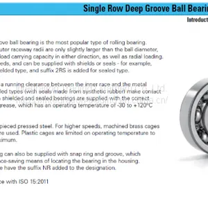 6200 Single Row Deep Groove Ball Bearing thumbnail-1