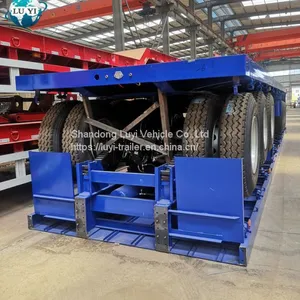 3 Axle 40 Feet Flatbed Container Semi Truck Trailer Made In China thumbnail-2