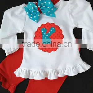 Newest Design Clothing Children Touddler Outfits Kids Ruffle Pants Outfits Wholesale thumbnail-1
