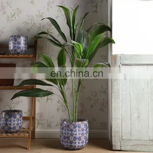 Western Art Style Antique Design Garden Indoor Decor Ceramic Purple Flower Pots for Balcony thumbnail-1